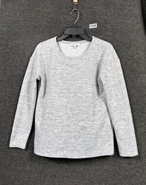 Rose & Olive Sweatshirt Women's Size S Gray Long Sleeve Top Back Button Details